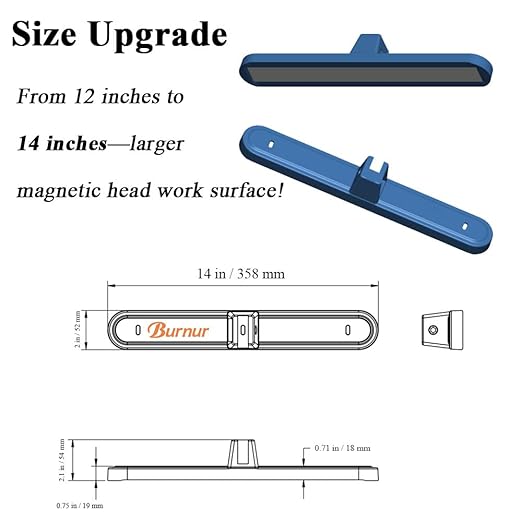 14-inch 60Lbs Pull Heavy Duty Telescoping Magnetic Sweeper Pickup Tool- Screws Parts Finder Strong Magnet Sweeper/Super Strength Extendable Magnetic Metal Pick-up and Nail Magnet