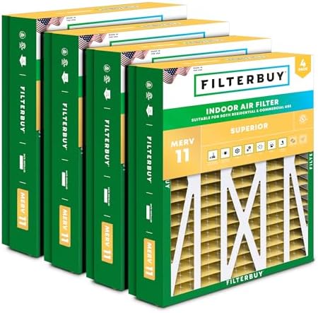 Filterbuy 21x21.5x5 Air Filter MERV 11 Pet & Allergy Defense (4-Pack) by Filterbuy