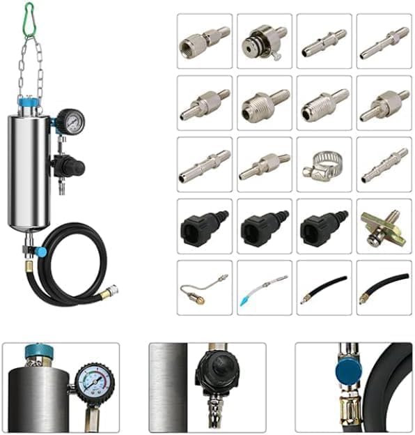 Fuel Injector Cleaner and Tester - Angchun Automotive Fuel Injection System Cleaning Tool for Gasoline Car, Non-Dismantle Fuel System Cleaner Set Fuel Injector Nozzle Flushing for EFI Throttle