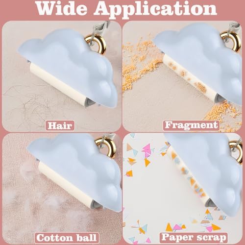 Mini Lint Roller Travel Size, Reusable Pet Hair Remover for Clothes with 150 Refillable Sheets (Blue) - Image 5