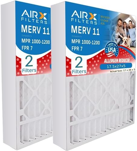 AIRx Filters 17.5x27x5 Furnace AC Filter MERV 11 Allergy Trane BAYFTFR17M 2-Pack by AIRXFILTERSWICKEDCLEANAIR