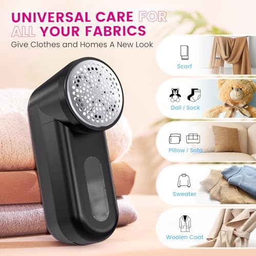 Fabric Shaver, Ziitty Lint Remover for Clothes, Type-C Rechargeable Lint Shaver with LCD Display & 6-Blade, Sweater Shavers to Remove Pilling，Fuzz Remover Fabric Shaver for Clothing and Furniture - Image 6