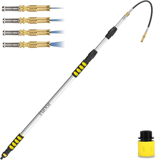 Gutter Cleaning Tools from The Ground, Telescoping Gutter Cleaner Wand with Adjustable Water Flow, Rain Gutter Cleaning Tool