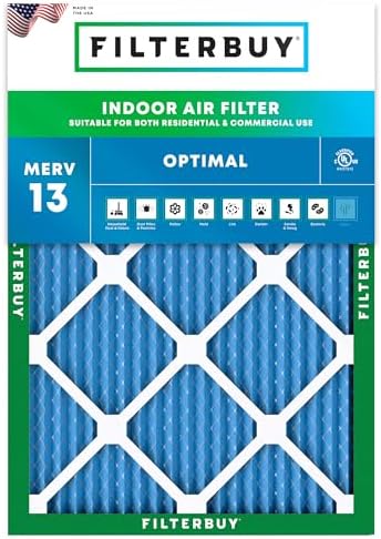 Filterbuy 16x22x1 Air Filter MERV 13 Smoke & Allergy Defense (1-Pack) by Filterbuy