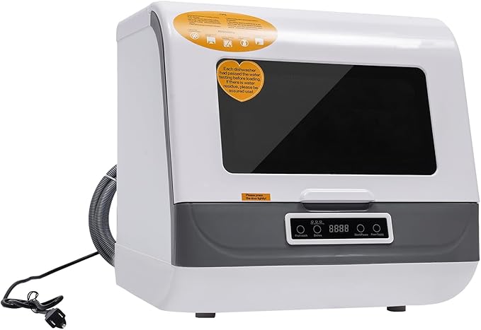 Portable Dishwasher,800W Countertop Stainless Steel Mini Dishwasher With 3 Washing Programs,110v Multi-Functional Large Capacity Dishwasher For Apartments,Dorms, Kitchens,Campers/Rvs