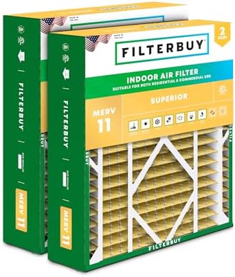 Filterbuy 20x21x5 Air Filter MERV 11 Pet & Allergy Defense (2-Pack) by Filterbuy
