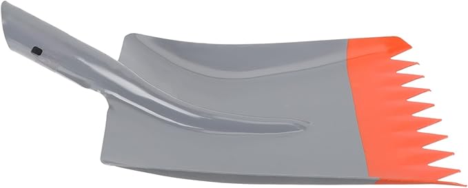 Heavy-Duty Metal Ice Shovel with Serrated Edge Snow and Ice Remover Tool for Driveway and Windshield Cleaning Convenient Ergonomic Design for Comfortable Cold Weather Use
