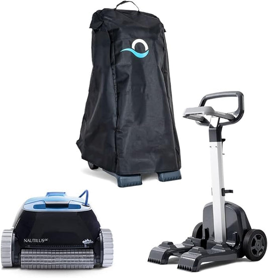 Dolphin Nautilus CC Automatic Robotic Pool Vacuum Cleaner Includes Caddy and Classic Cover for Storage and Protection, Ideal for In-Ground Pools up to 33 FT in Length