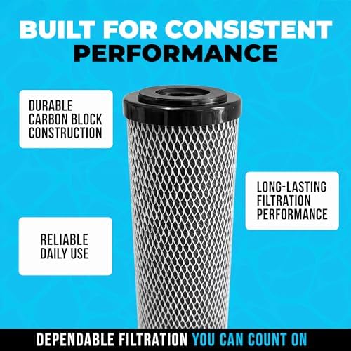 1 Micron 10x2.5" Activated Carbon Filter Whole House Cartridge Set 4 Pack - Image 7