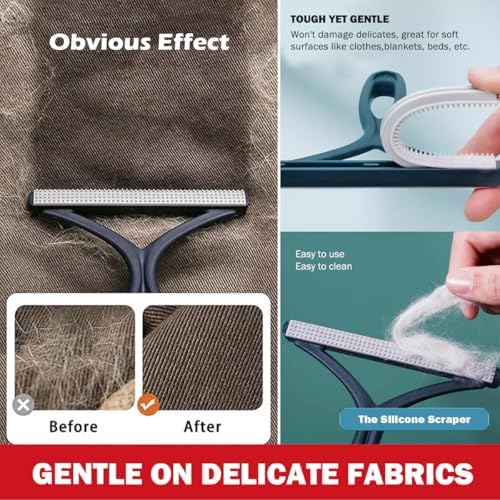 Pet Hair Remover 3-Pack, Reusable Dog & Cat Hair Removal Tools, Lint Shaver | Remove Stubborn Pet Hair, Multi-Fabric Safe, Fur & Lint Cleaner for Couch, Carpets, Cat Trees, Car Mats, Furniture, Pet Bed - Image 5