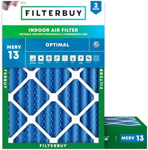 Filterbuy 18x24x4 Air Filter MERV 13 Smoke & Allergy Defense (2-Pack) by Filterbuy