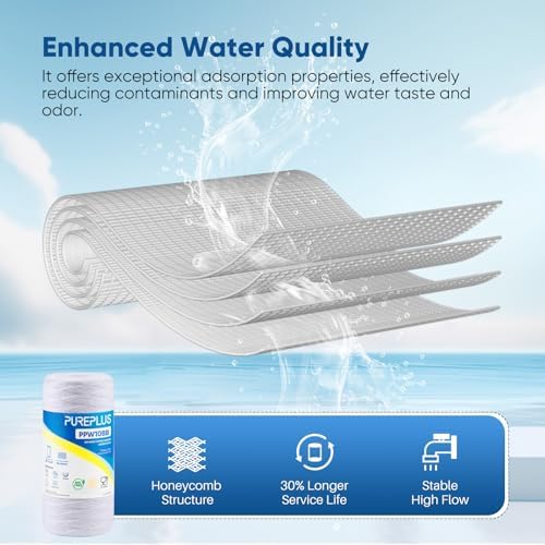 PUREPLUS 25 Micron 10 x 4.5 Whole House Water Filter for Well Water 2 Pack - Image 4