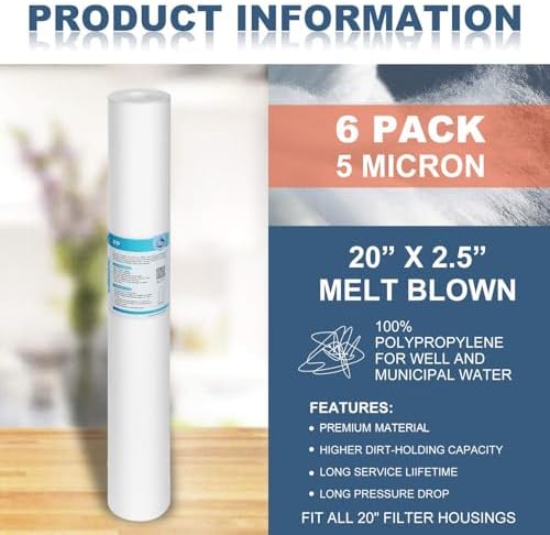 Membrane Solutions 10 Micron 20"x2.5" Polypropylene Sediment Water Filter - Image 2