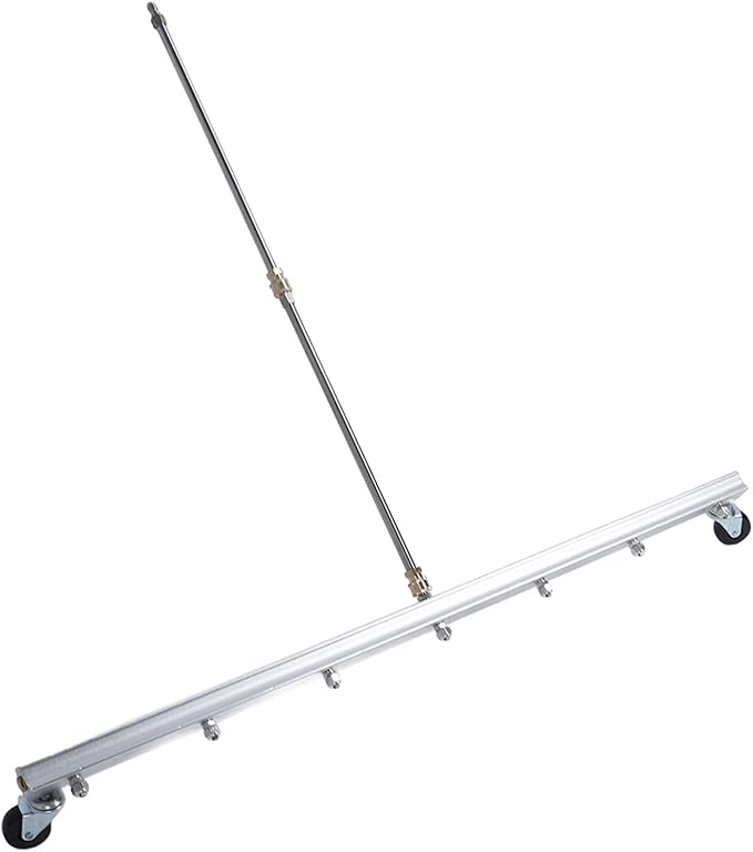 Pressure Washer Broom 39.37 Inch Extension Rod Stainless Steel Cleaner Quick Connect for Driveways Patios Undercarriages Commercial Residential Use (for Floor)
