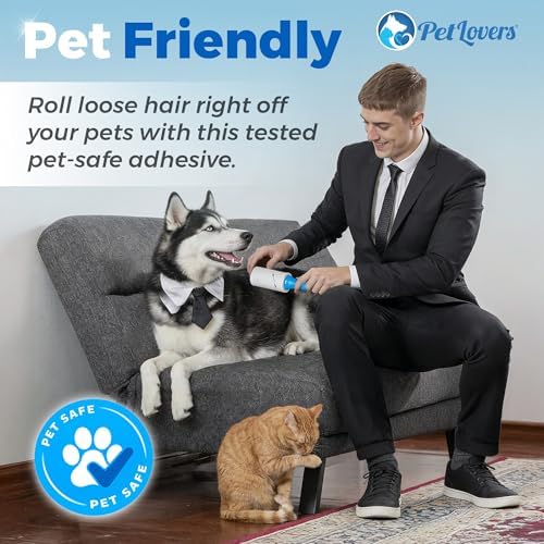 PetLovers Extra Sticky Lint Roller Mega Value Set 900 Sheets for Pet Hair Removal and Clothes, Dog and Cat Lint Remover, 10 Pack - Image 5