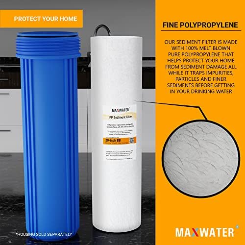 Max Water 10 Micron 20 x 4.5 Sediment Filter 20 inch Whole House BB Water Filteration System Replacement Compatible Cartridge DGD-5005-20, FP25B, AP810-6, FPMB5-20, P5-20, 155358-43, SDC-45-2005 - Image 5