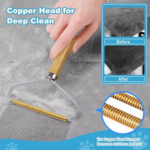 Pet Hair Removal Tool: 6 Pcs Dog Cat Hair Remover - Reusable Pet Hair Remover with Laundry Pet Hair Catcher - Portable Carpet Rake Scraper Fur Removal Tool for Rugs Car Mats Couch Furniture - Image 2