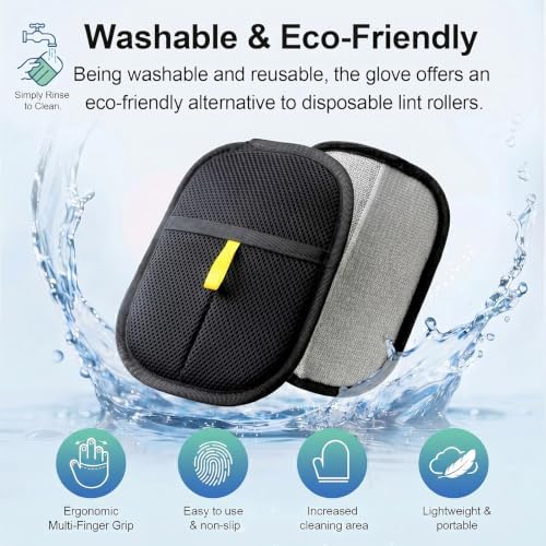 2-Pack Pet Hair Removal Glove, 5-Finger Electrostatic Fur Remover, Reusable Magnetic Lint Brush Tool for Dogs & Cats, Deep Clean Sweeper for Couch, Carpet & Car Seat - Image 3