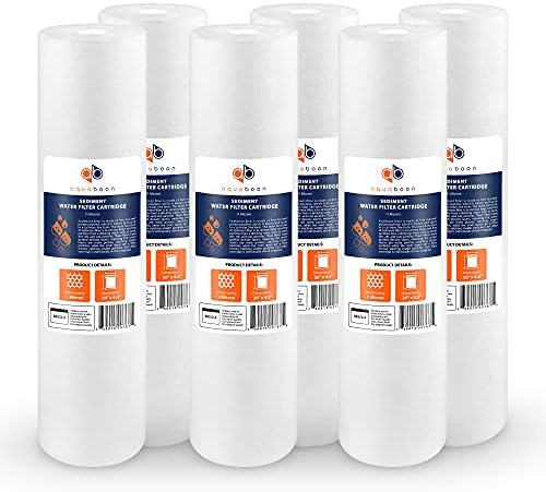 Aquaboon 1 Micron 20 x 4.5 Sediment Water Filter Replacement 6-Pack by Aquaboon