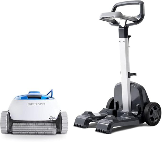 Dolphin Proteus DX3 Automatic Robotic Pool Vacuum Cleaner Includes Caddy for Easy to Transport and Storage, Ideal for In-Ground Pool up to 33 FT in Length