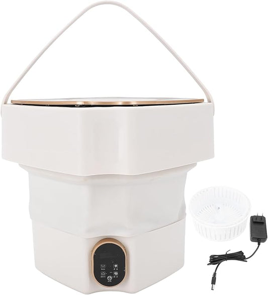 Portable Washing Machine, 18L Large Capacity Foldable Mini Washer with Drain Hose, 2/3 Water Filling for Deep Cleaning, for Undergarments, Socks, Apartments, Dorm, Travel Laundry