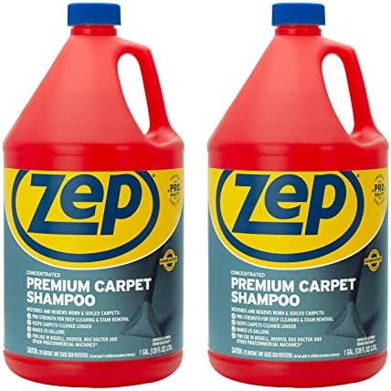 Zep Premium Carpet Cleaner Shampoo - 1 Gallon (Case of 2) ECZUPXC1282 - Pro Strength Deep Cleaning and Stain Removal, Restores and Renews Worn and Soiled Carpets
