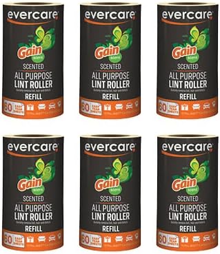 Evercare Pack of 6 Gain Scented All-Purpose Lint Roller Refill Rolls, 60 Sheets Each by Evercare
