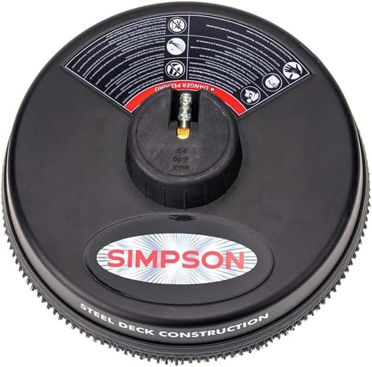 Simpson Cleaning Universal 15" Steel Pressure Washer Surface Cleaner for Cold Water Machines, 1/4" Quick Connection, Recommended Min 2200 PSI up to Max of 3700 PSI, 80299, 2026 Version, Black