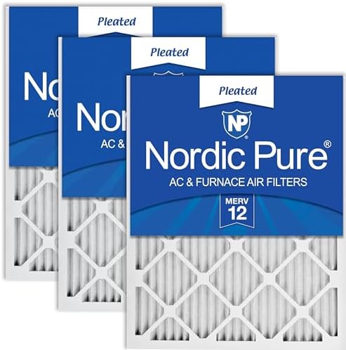 Nordic Pure 18x25x1 Pleated MERV 12 Air Filters 3 Pack by NordicPure