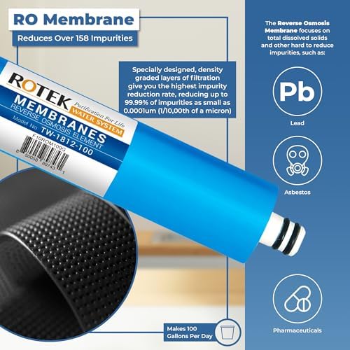Reverse Osmosis Universal Water Filter Set | 5 Replacement Water Filters with 100 GPD Membrane | 6 Month Supply | Under Sink RO Water Filter Kit | PP, GAC, CTO, PC | 10 Inch Size - Image 4