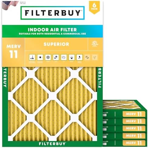 Filterbuy 30x36x1 Air Filter MERV 11 Pet & Allergy Defense (6-Pack) by Filterbuy