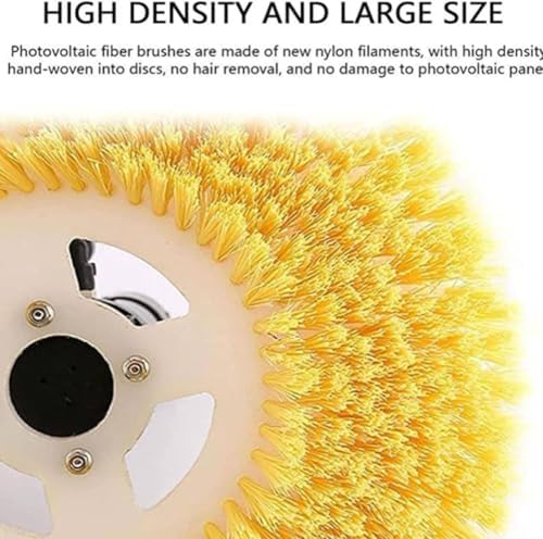 Electric Solar Panel Cleaning Brush with Telescopic Rod, 3.5M/5.5M/7.5M Automatic Water Sprayer, Roof Cleaning Tool, Battery-Powered, Double Disc Design - 5.5M (18ft)