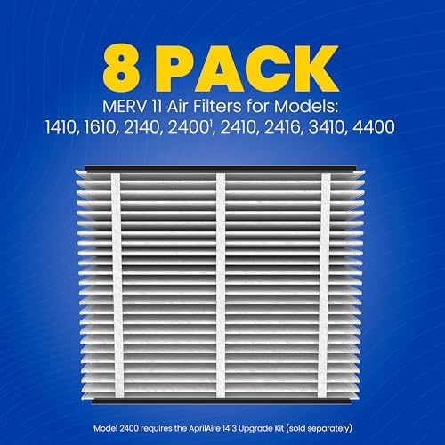 Genuine AprilAire 410 Replacement Filter for AprilAire Whole House Air Purifiers - MERV 11, Clean Air & Dust, 16x25x4 Air Filter (Pack of 8) - Image 2