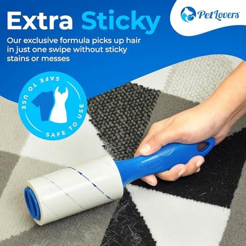PetLovers Extra Sticky Lint Roller Mega Value Set 450 Sheets for Pet Hair Removal and Clothes, Dog and Cat Lint Remover 5 Pack - Image 2