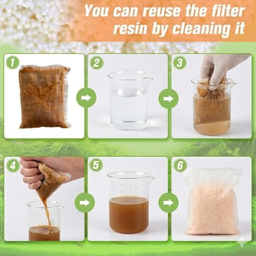 WDEFUN Aquarium Filter Resin, 2 Pre-Filled 300 ml Media Bags, 600 ml Total - Image 6
