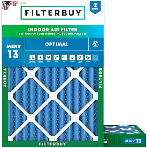 Filterbuy 18x24x2 Air Filter MERV 13 Smoke & Allergy Defense (2-Pack) by Filterbuy