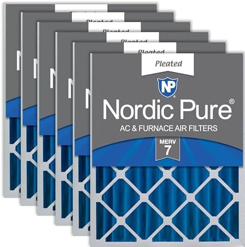 Nordic Pure 20x25x4 Pleated MERV 7 Air Filters 6 Pack by NordicPure