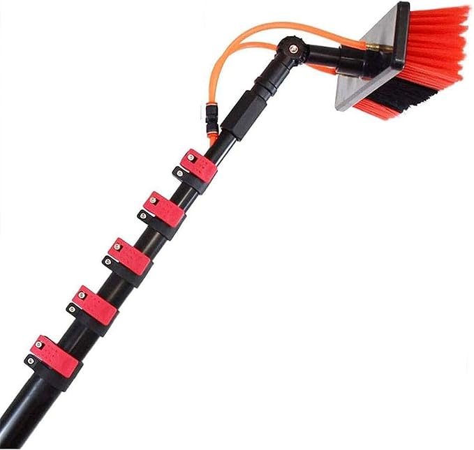 6m Solar Panel Cleaning Brush and Pole,Photovoltaic Panel CleaningTrucks Windows Water Fed Extendable Brush Roof Cleaning Tools Conservatory roof Cleaner,50cm-3.6m