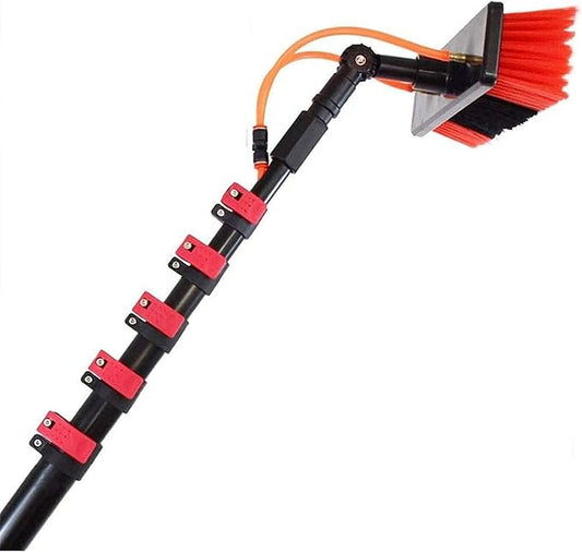 6m Solar Panel Cleaning Brush and Pole,Photovoltaic Panel CleaningTrucks Windows Water Fed Extendable Brush Roof Cleaning Tools Conservatory roof Cleaner,50cm-3.6m