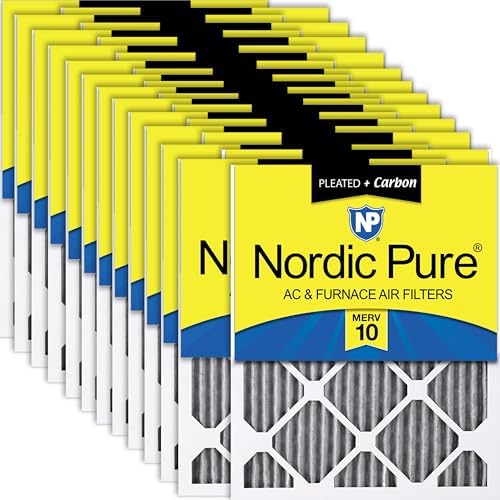 Nordic Pure 18x25x1 Pleated MERV 10 Plus Carbon Air Filters 24 Pack by NordicPure