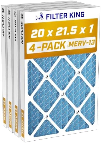 Filter King 20x21.5x1 Air Filter MERV 13, AC Furnace Filters (4-Pack) by FilterKing
