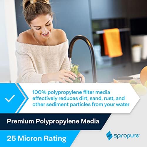 SpiroPure SP-IS105 Inline Sediment Water Filter with 1/4" FNTP, 2" x 10" - Image 5