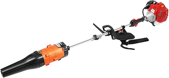2-Stroke 52CC Gas Power Handheld Sweeper, Motor Side-Mounted Sweepers Snowplow Broom Driveway Turf Lawns Artificial Grass Power Brush Lawn Sweeper Cleaner Tools (52CC 2.3HP(Blowing Function))
