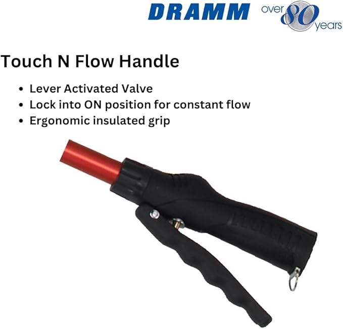 Dramm Touch N Flow Rain Wand Full Watering Flow Trigger Style Shut Off Valve with Lock, for Garden, Yard, Watering Plants, Hanging Baskets, 11 Gallons Per Minute, Blue, 36 Inches Long