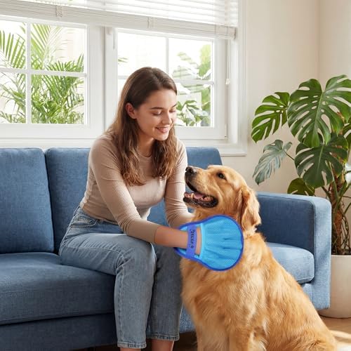 Pet Hair Removal Glove Cat & Dog, Electrostatic Reusable Hair Remover Tool | Upgraded washable 5-Finger pet hair remover works for laundry, couch, carpet & car seat, removes dog and cat fur easily - Image 6
