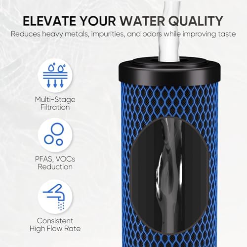 PUREPLUS 1 Micron 2.5" x 10" Whole House PFAS Removal Water Filter,4 PACK - Image 5