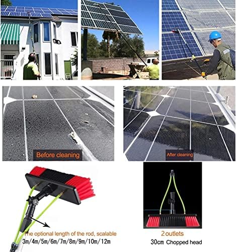 Telescopic Water Fed Window Cleaning Pole with 30CM Brush Head Extendable Cleaner for Conservatory Roof Photovoltaic Panel Cleaning Trucks and More Window Cleaner Kit wit