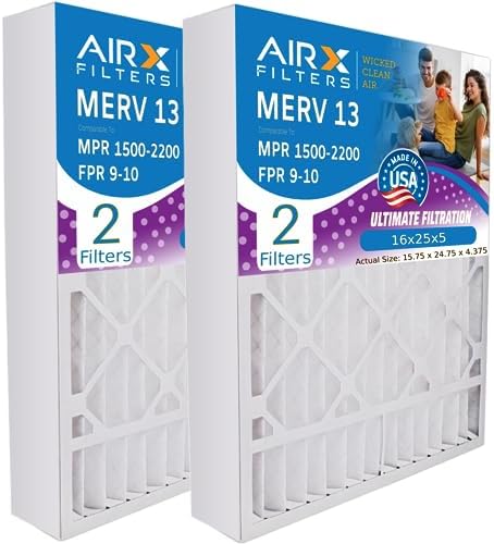 AIRx Filters 16x25x5 Furnace & AC Filter MERV 13 Health for Bryant/Carrier by AIRXFILTERSWICKEDCLEANAIR