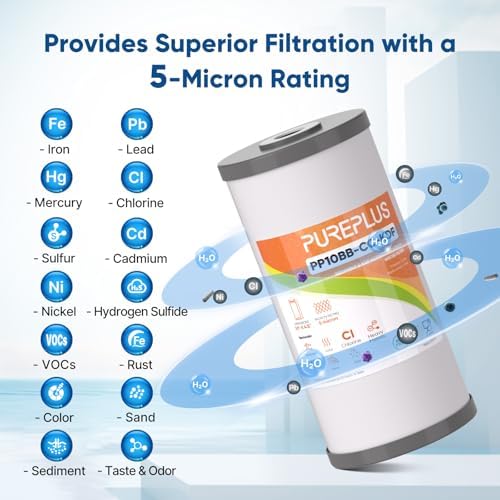 PUREPLUS 10" x 4.5" Whole House Heavy Metal Reduction Water Filter,4 PACK - Image 5