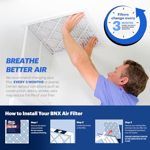 BNX TruFilter 15x20x1 Air Filter MERV 13 (4-Pack) - MADE IN USA - Electrostatic Pleated Air Conditioner HVAC AC Furnace Filters for Allergies, Pollen, Mold, Bacteria, Smoke, Allergen, MPR 1900 FPR 10 - Image 6